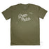 Green Patch Jervis Bay Design, Men’s Unisex Cotton T Shirt, Khaki, Front