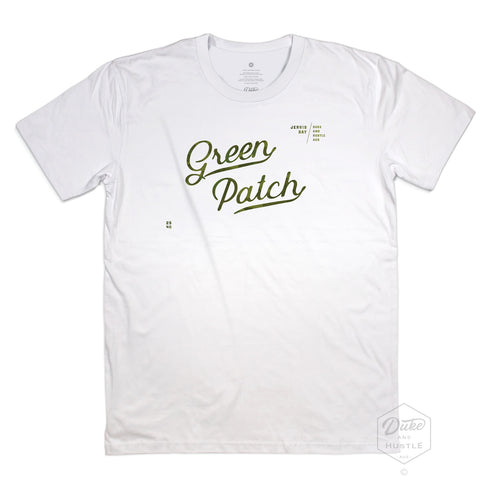 Green Patch Jervis Bay Design, Men’s Unisex Cotton T Shirt, White, Front