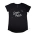 Green Patch Jervis Bay Territory Design, Women’s Long Curve Cotton Tee, Black, Front