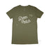 Green Patch Jervis Bay Design, Women’s Slim Fit T Shirt, Khaki, Front