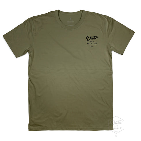 Type-themed design, The Zinc Element, Classic Fit Tee, in khaki, front