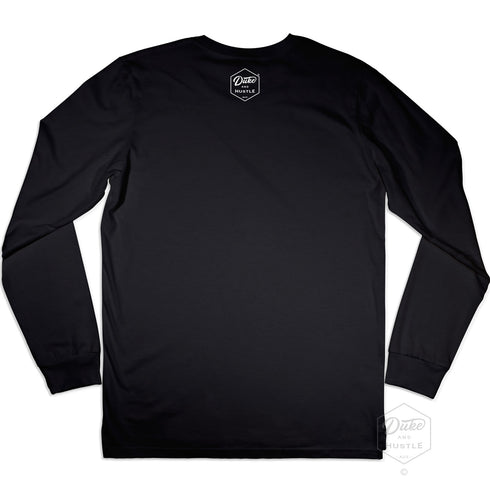 Manly Beach, Sydney, printed Unisex Long Sleeve Tee on Australian Cotton, Black, Back