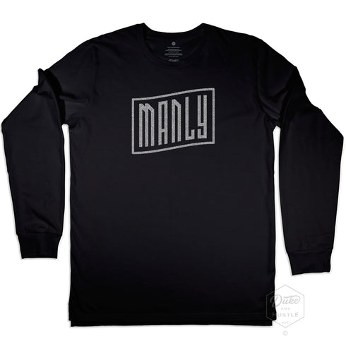 Manly Beach, Sydney, printed Unisex Long Sleeve Tee on Australian Cotton, Black, Front