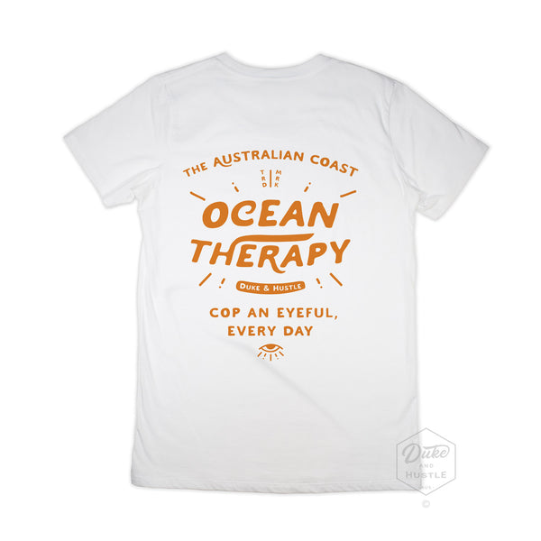 The Deep See, Women’s Graphic T Shirt, Flat Lay, White, Back