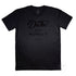 Front side, Black Duke & Hustle Logo on Black Classic Fit Cotton Tee, Flat lay