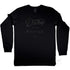 Unisex Long Sleeve Tee from the Double Black sereies, black vinyl logo on black cotton, front