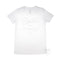 The Flat Whit, white vinyl D&H logo on white cotton, front