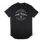 Men’s Graphic Typography Printed T-shirt, Black, Back, Laid Flat