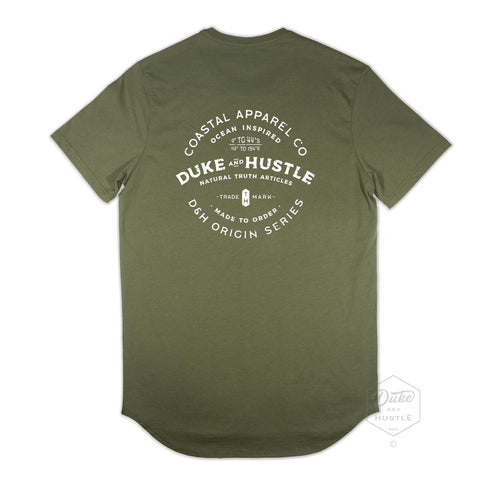 Men’s Graphic Typography Printed T-shirt, Khaki, Back, Laid Flat