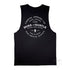 Men’s Graphic Typography Print Muscle Tank on Australian Cotton, Black, Back