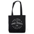 Premium Black Cotton Tote Bag, with our typographic design called 'The Orb of Good"
