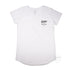 Women’s Graphic Typography Print Slim Fit T-shirt on Australian Cotton, White, Front