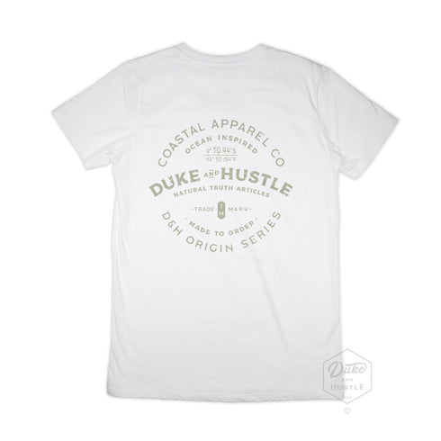 Women’s Graphic Typography Print Slim Fit Tshirt on Australian Cotton, White, Back