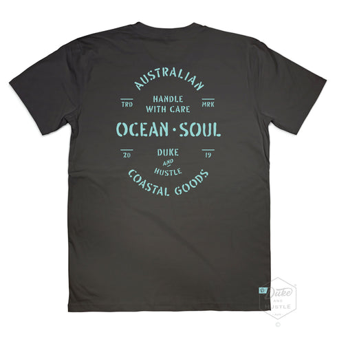 The Precious Cargo, Graphic Tee on our Coal coloured unisex Classic Fit tee, back