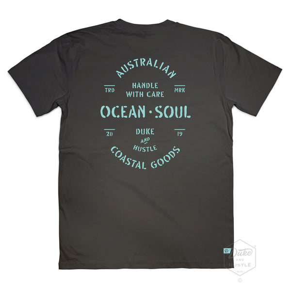 The Precious Cargo, Graphic Tee on our Coal coloured unisex Classic Fit tee, back