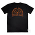 Coastal Culture Graphic Tee, burnt amber coloured print on Black Classic Fit Cotton T Shirt, back
