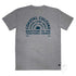 Coastal Culture Graphic Tee, indigo coloured print on Grey Marle Classic Fit Cotton T Shirt, back
