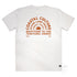 Coastal Culture Graphic Tee, burnt amber coloured print on White Classic Fit Cotton T Shirt, back