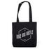 The Vertical Uplift design on our premium black cotton tote