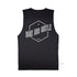 Women’s Graphic Typography Print Muscle Tank on Australian Cotton, Black, Back