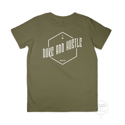 Youth Graphic Type T Shirt on Australian Cotton, Khaki, Back