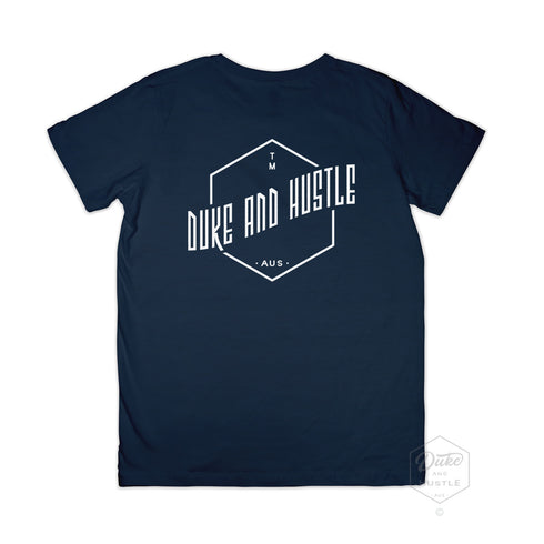 Youth Graphic Type T Shirt on Australian Cotton, Navy, Back