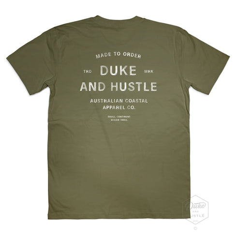 Type-themed design, The Zinc Element, Classic Fit Tee, in khaki, back